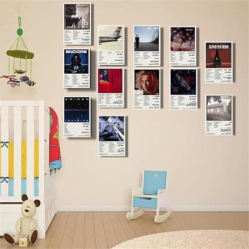 FDSFE Eminem Albumcover-Poster, limitierte Auflage Canvas-Poster Wandkunst Dekoration für Wohnzimmer Schlafzimmer (12er-Set) ungerahmt 12x18 Zoll (30x45cm) thumbnail 4