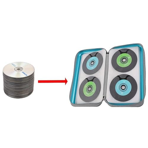 UENTIP CD Holder,96 Capacity CD Case Holder Portable CD Organizer Wallet Protective DVD Storage (96, skyblue) thumbnail 6