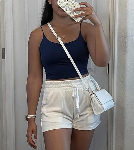 KVOJI 3 Pack Womens Crop Tank Tops Casual Basic Crop Tops Double Layer Spaghetti Strap Camisole Going Out Tops thumbnail 4