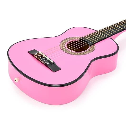30" Wood Classical Guitar with Case and Accessories for Kids/Girls/Boys/Beginners (Pink) thumbnail 4
