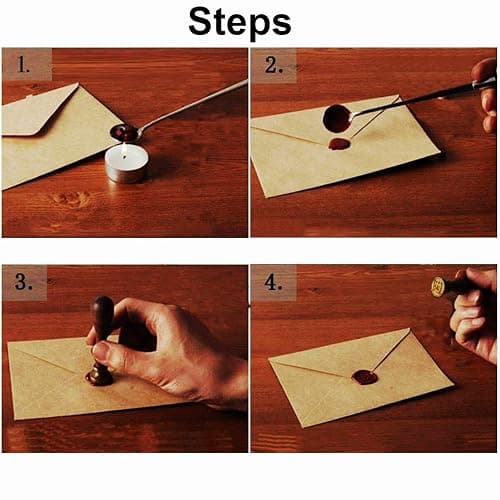 Wax Seal Stamp Set, VIHOME Hogwarts Magic School Seal Stamps Kit Including 6 Pieces Copper Seals + 1 Wooden Hilt (Hogwarts Seal Stamp Kit) thumbnail 4