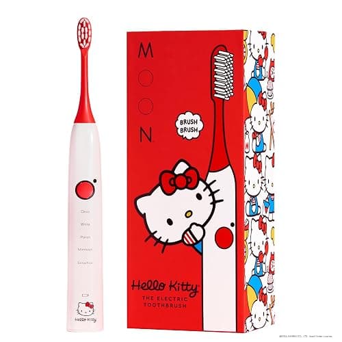 MOON x Hello Kitty Sonic Electric Toothbrush for Adults & Teens, 5 Smart Modes, Clean, White, Massage, Polish & Sensitive, Rechargeable, Travel Case, 2 Brush Heads, Industry-Leading 6 Week Charge - Image 1