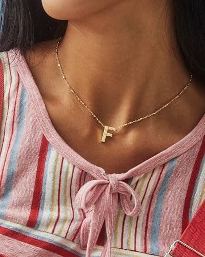 Kendra Scott Letters A-Z Pendant Necklace for Women, Fashion Jewelry, 14k Gold-Plated Brass thumbnail 3