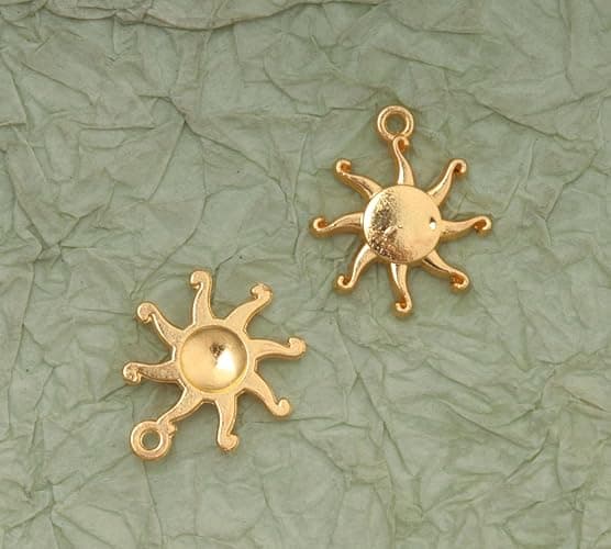 Ruwado 50 Pcs Sun Charms for Jewelry Making 1.9 x 1.6 cm Mini Metal Celestial Pendants for Necklace Bracelets Earring Keyring DIY Crafting Supplies thumbnail 6
