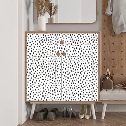 GaliGali Peel and Stick Wallpaper, Contact Paper for Home Decorate, Black and White Polka-Dot Wall Paper, Self-Adhesive Peel and Stick Vinyl Waterproof, 17.3" x 78.7", No.5195-2 thumbnail 3