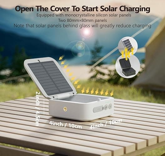 Solar Camping Lantern Rechargeable, 5200mAh Camping Lights 3000LM Camping Lights up to 144 Hours 5 Light Modes, IPX5 Waterproof Lanterns for Power Outages Portable Power Supply thumbnail 2