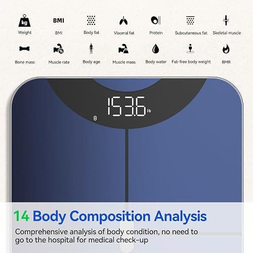 anyloop Smart Scale for Body Weight and Fat Percentage, Accurate Weight Scale Bathroom Scale Large LED Display Body Fat Scale, Digital Scale Weighing Scales Bluetooth 400lb thumbnail 4