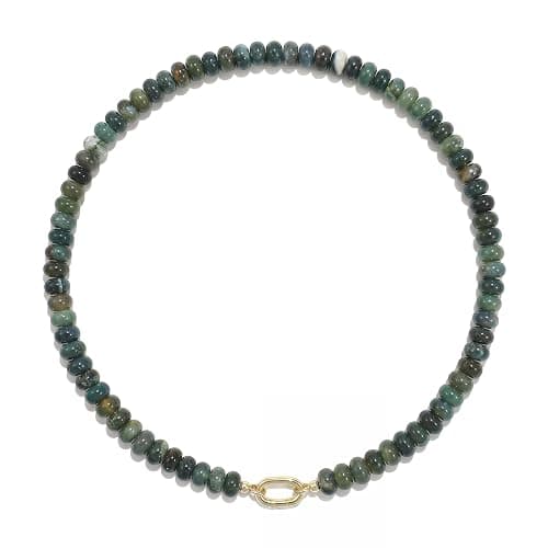 ROISE LADY Beaded Natural Stone Necklaces for Women Choker Gemstone Bead Summer Beach Jewelry Necklace - Image 1