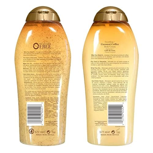 OGX Smoothing + Coconut Coffee Exfoliating Body Scrub with Arabica Coffee & Coconut Oil Coconut Body Cream, 19.5oz thumbnail 2
