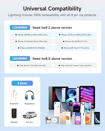 [Apple MFi Certified] 2 Pack Lightning to 3.5 mm Headphone Jack Adapter, iPhone Aux Adapter Converter Dongle Audio Cable Compatible with iPhone 14 13 12 11 X XS 8 7 thumbnail 4