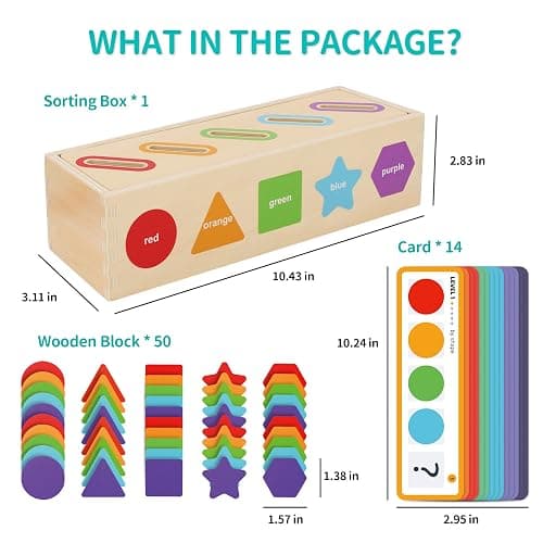 Montessori Toys for 1 2 3 Year Old | Color Sorting & Stacking Matching Toys | Learning Sorting Toys for Toddlers 1-3 Year Olds | Educational Toy Gift for 2 Year Old Boy Girl thumbnail 2