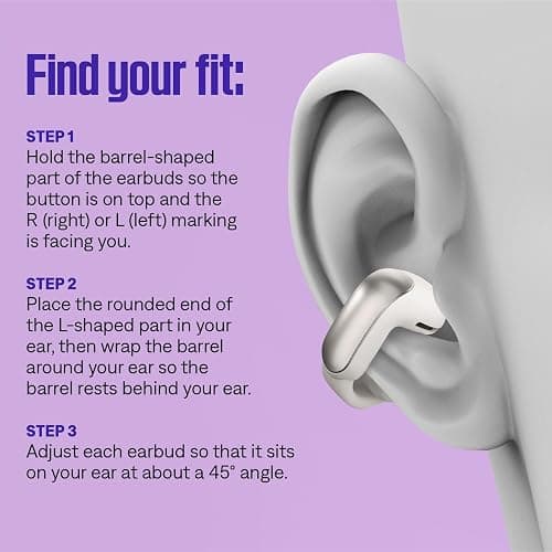 Bose Ultra Open Earbuds - Bluetooth Open Ear Earbuds with OpenAudio for Awareness, Clip-On Design for Comfort, Water Resistant, Up to 48 Hrs of Playtime, White Smoke thumbnail 5