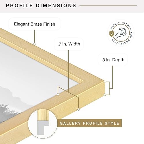 MCS Foundation Poster Frame, 16x24, Brass Traditional | Foundation Collection Poster Frame For Photos & Art Prints, Traditional Style, 16x24 Inch, Brass, 1-Pack thumbnail 7