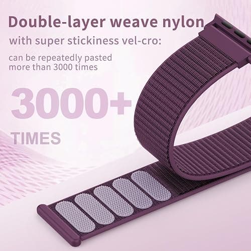 AMSKY 6 Pack Sport Nylon Loop Bands Compatible with Apple Watch Band 40mm 41mm 38mm 42mm 44mm 45mm 46mm 49mm for Women Men,Stretchy Vel-Cro Straps for iWatch Series 11 10 9 8 7 6 5 4 3 2 1 SE Ultra thumbnail 3