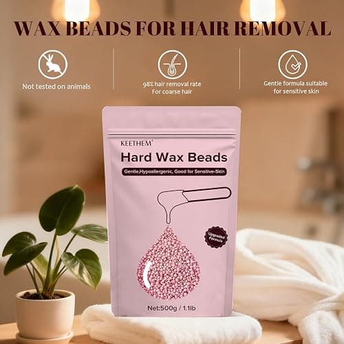 Hard Wax Hair Removal Beads - Painless Waxing for Sensitive Skin, Full Body Wax Beans with 20 Sticks for Women Men Bikini Brazilian, Armpit, Home Use (Rose, 1.1lb/17.6oz) thumbnail 7
