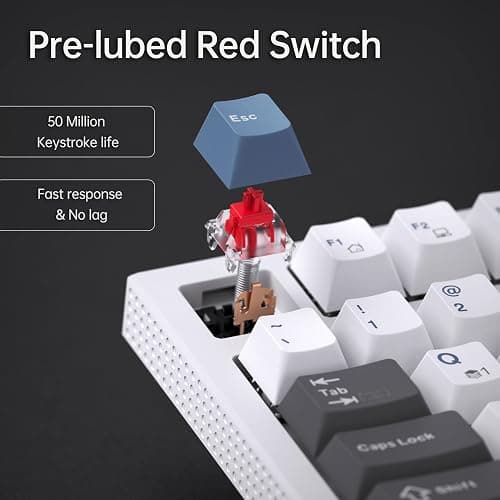 KEMOVE K98SE Mechanical Gaming Keyboard, 98 Keys LED Backlit Programmable, 96% Wired Computer Keyboard with Double Sound Dampening Foam, Pre-lubed Red Switch thumbnail 3