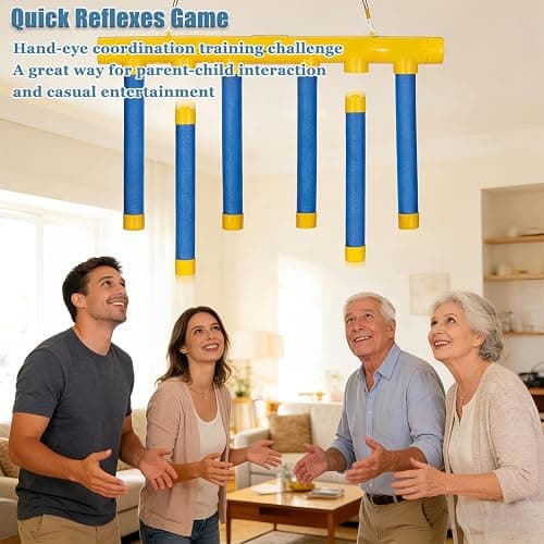 Shelprojsu Reflex Drop Sticks Challenge Game, 3 Adjustable Catching Falling Sticks Game, Hand Eye Coordination Training Game, Reaction Time Training Hand Speed Challenge Game thumbnail 3