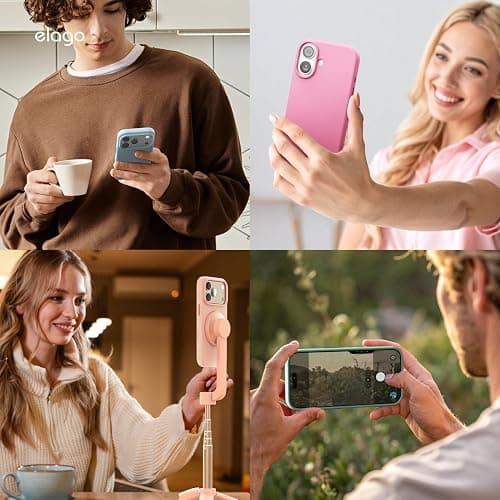 elago for iPhone 17 Case, Premium Magnetic Silicone Case, Compatible with MagSafe, Liquid Silicone Material, Protective Cover, Shockproof, Slim Phone, 6.3 inch (Lovely Pink) thumbnail 9