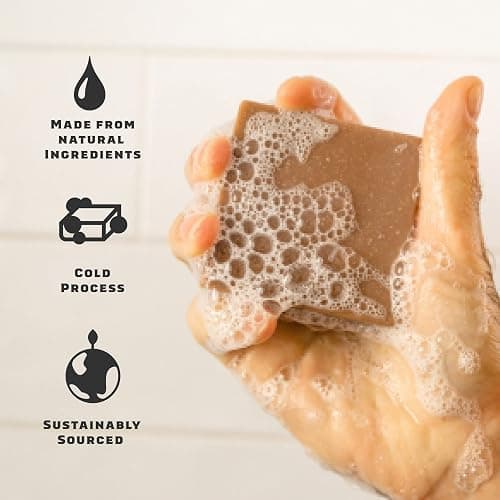 Dr. Squatch Natural Bar Soap for Men - Cold Process Soap with No Harsh Chemicals - Wood Barrel Bourbon, Fresh Falls & Birchwood Breeze (5 oz, 3-Pack) thumbnail 3