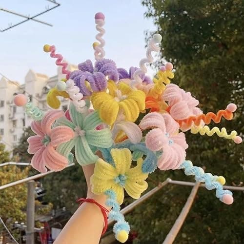 100 PCS Chenille Stems for Crafts, Craft Pipe Cleaners s, Thick Pipe Cleaners, Arts Crafts for DIY, Festive Days Decoratio, Craft Projects Creative (Macaron-Color) thumbnail 6