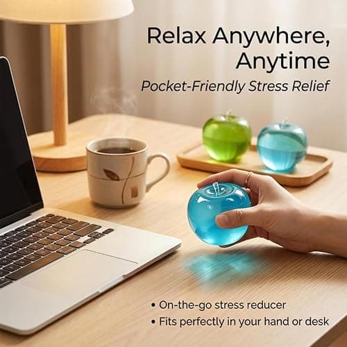 Apple/Coconut Oil Stress Ball, 2026 New Soft Fruit Squishy Coconut Squeeze Stress Shapeable Ball, Non-Sticky Slow Rising Squeeze Balls, Portable Desk Squishies for Relaxation and Focus (Blue) thumbnail 4