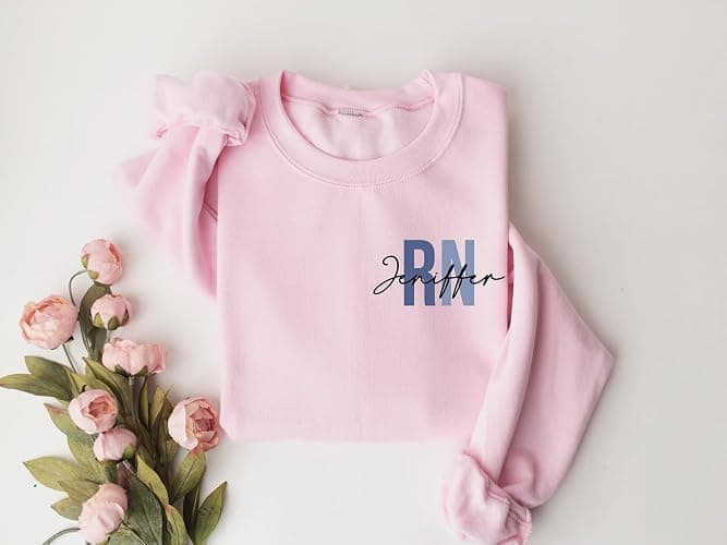 Custom Nurse Sweatshirt RN Sweatshirt Nurse Graduation Gifts for Nurses Week Gifts Nurse Sweatshirts for Women Personalized Registered Nurse Sweatshirt RN Hoodies for Nurses thumbnail 5