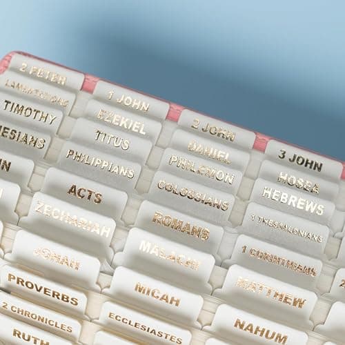 UPAFEXXI-Leather Bible Tabs, Bible Tabs for Women and Men(Gold Foil Lettering) Large Print Stickers, Easy to Read and Apply, 80 Chapters Labels for Easy Navigation(White) thumbnail 3