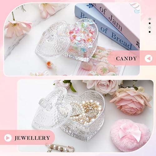 Tioncy 3 Pcs Large Body Powder Puff and Container Valentine's Day gift Powder Container with Puff Crystal Case Soft Washable Reusable Velour Face Body Glitter Wet Dry Makeup(Hammered Heart,Clear) thumbnail 6