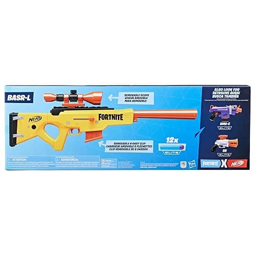 Nerf Fortnite BASR-L Bolt Action, Clip Fed Blaster - Includes Removable Scope, 6-Dart Clip and 12 Official Elite Darts thumbnail 5