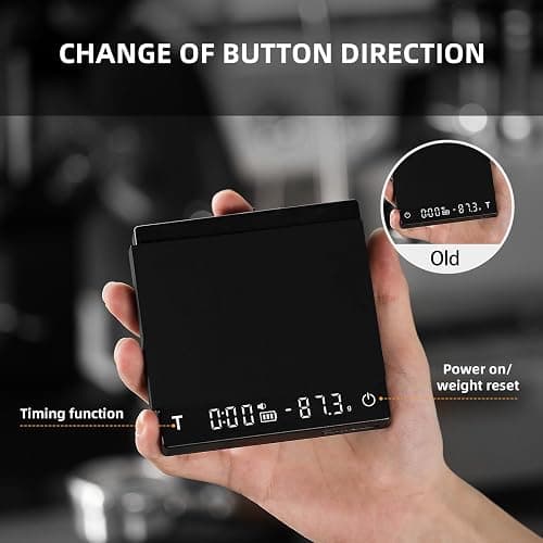 MHW-3BOMBER Mini Coffee Scale with Timer,Rechargeable Espresso Scale with Gravity Sensing,2kg/0.1g Precision Scale for Espresso&Pour-Over Coffee,Portable Digital Kitchen Scale,Black ES6029B-OS thumbnail 5