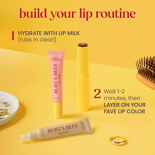 Burt’s Bees Stocking Stuffers, Lip Milk, Daily Lip Moisturizer, Toasted Coconut, Vitamin Enriched Moisturizing Lip Balm with Almond Milk and Jojoba Oil, Hydrating for Softer Lips, 1 Tube, 0.34 Fl Oz thumbnail 12