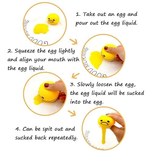 5PCS Yellow Round Vomiting & Sucking Lazy Egg Yolk, Vomiting Egg Yolk,Vent Stress Tricky Game Relief Toys thumbnail 3