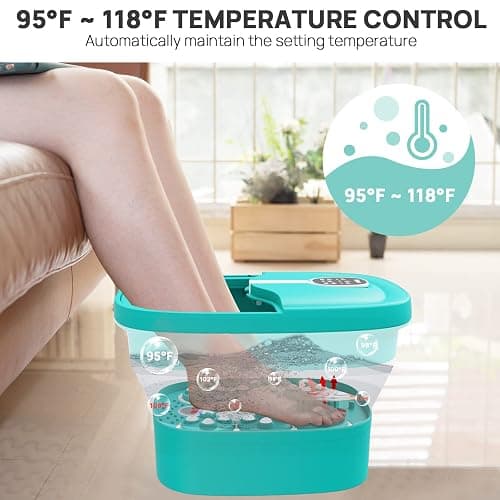 HOSPAN Collapsible Foot Spa Electric Rotary Massage, Foot Bath with Heat, Bubble, Remote, and 24 Motorized Shiatsu Massage Balls. Pedicure Foot Spa for Feet Stress Relief thumbnail 4