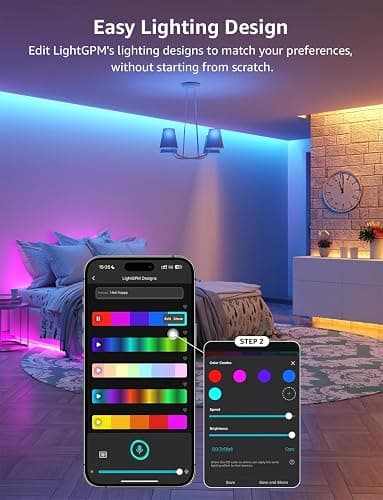 Lepro SE1 AI Smart LED Strip Lights - 16.4ft RGB Color Changing Light Strips with APP Control, AI Generated Lighting, Music Sync, 2.4GHz Wi-Fi & Bluetooth LED Lights for Home Decor (No Remote) thumbnail 7