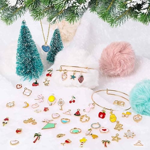 200Pcs Charms for Jewelry Making, Assorted Wholesale Mixed Bulk Metal Earring Bangle Charms for DIY Necklace Bracelet Jewelry Making and Crafting (Assorted Color) thumbnail 5