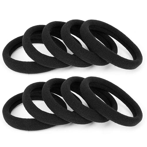 100PCS Large Cotton Ponytail Holders, Seamless Hair Ties, Elastics Hair Bands No Damage for Thick, Heavy and Curly Hair, 2 Inch Diameter by BAOLI - Image 1
