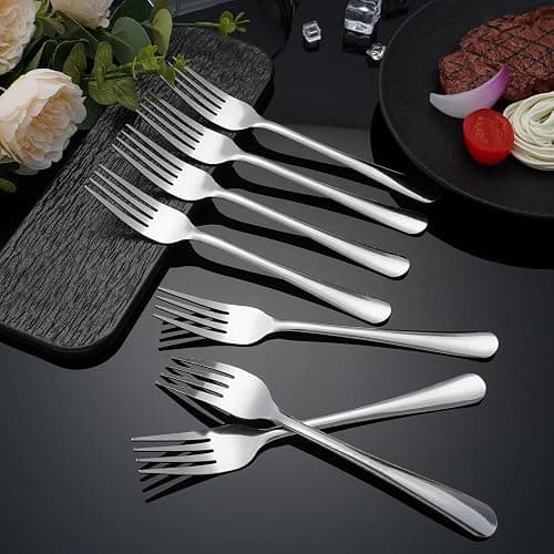 Hansmart 60 PCS Dinner Fork Set - Windsor Stainless Steel Silverware Fork 7.1 Inch with Dishwasher Safe Flatware Forks for 60,Table Forks for Home,Kitchen or Restaurant thumbnail 2