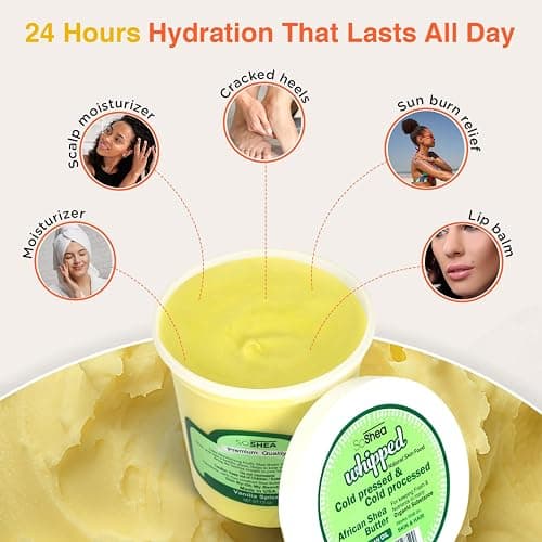 SoShea Whipped Shea Butter Vanilla Spice - Nourishes, Moisturizes & Renews | 100% African Pure Shea Butter | Cold-Pressed & Cold-Processed | No Dyes & Parabens | Vegan | 11.50oz / 326g thumbnail 6