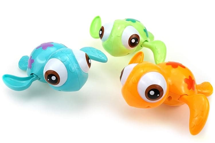 DUCKBOXX XX Wind-up Swimming Sea Turtles Bath Toy, No Battery Mold-Free Anti-Rust Interactive Montessori Toy for Kids 18M+ (3pcs) - Image 1
