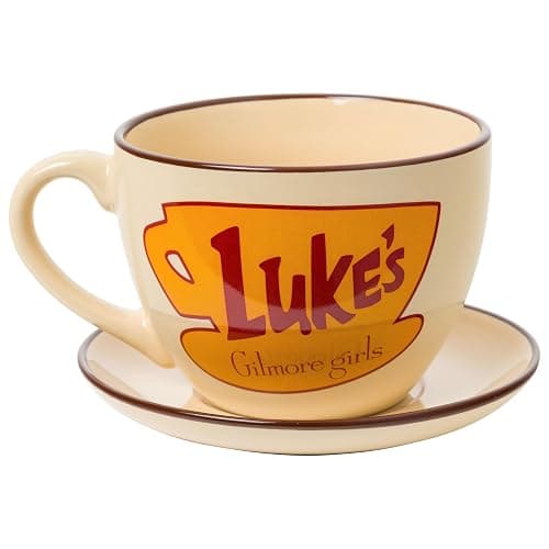 Silver Buffalo Gilmore Girls Logo, Oversized Teacup and Saucer, 22oz | Stars Hollow Setting, Connecticut Luke's Diner, Ceramic, Set, 0.65 Liters thumbnail 2