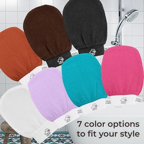 Natural Elephant Exfoliating Hammam Glove | Authentic Moroccan Kessa Body Scrub Mitt for Spa-Quality Skin Renewal | Pure Black Single thumbnail 4