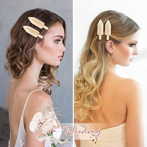 20PCS Bridesmaid Hair Clips No Bend Hair Clips Bridesmaid Hair Accessories Gifts Makeup White Creaseless Clips for Bride Women Girl(20Pcs/10Cards) thumbnail 8