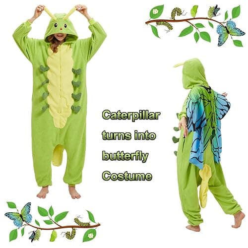 AMAMHAHAVA Caterpillar to Butterfly Onesie Pajamas for Adults, Transformative Onesie Pajamas for Halloween & Christmas thumbnail 6