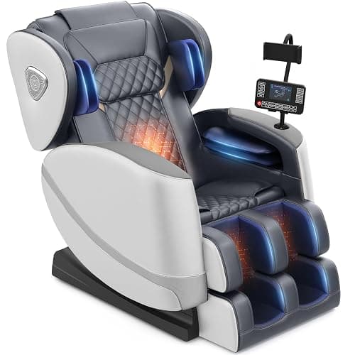 FURNIMAT 2026 Massage Chair Full Body, Zero Gravity Massage Chair with 10 Fix Rollers, Airbags, Heating, Foot Massage, Auto Modes, Bluetooth Speaker, Smart Screen Controller(Light Gray) - Image 1