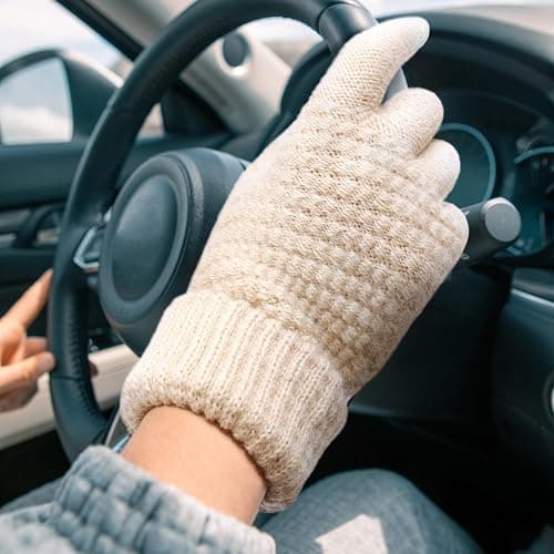Trifabricy Womens Winter Gloves - Warm Soft Touchscreen Winter Gloves for Women, Elastic Cuff Knit Glove for cold weather thumbnail 8