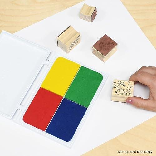 READY 2 LEARN Jumbo Washable Stamp Pad - 4-in-1 Primary Colors - Non-Toxic - Fade Resistant - Perfect for Scrapbooks, Posters and Cards thumbnail 2