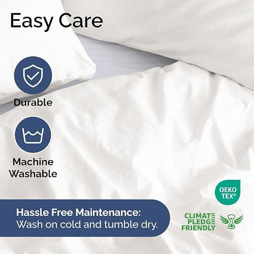 Duvet Cover Queen Size Set - Extra Soft Queen Size Duvet Cover 90 x 90 with 2 Pillow Shams - Hotel Luxury Easy Care & Fade Free w/Zipper Closures & Ties - Comfy Breathable Bedding Set (Antique White) thumbnail 6