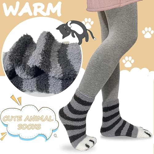 Ginmewrae Women Fuzzy Socks Cozy Soft Fluffy Cute Animal Slipper Socks Sleeping Warm Socks Christmas Gift for Girls thumbnail 3
