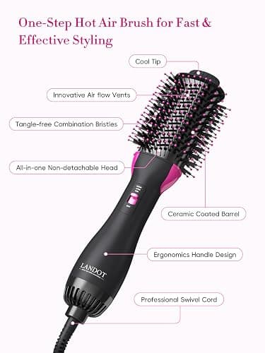 Hair Dryer Brush Blow Dryer Brush in One - Plus 2.0 One-Step Hot Air Brush - 4 in 1 HairDryer Styler and Volumizer for Drying Straightening Curling Volumizing Hair thumbnail 7