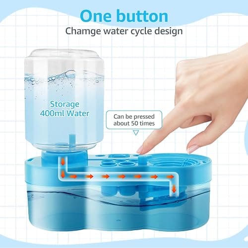 Paint Brush Cleaner for Kids Water Circulation Paint Brush with Drain Paint Water Dispenser with Palette Brush Holder Paint Brush Washer for Acrylic Painting Watercolor Art Supplies(blue) thumbnail 3